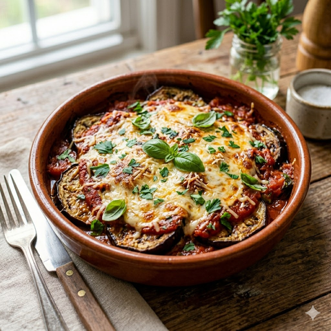 Berinjela ao Forno com Tomate e Parmesão